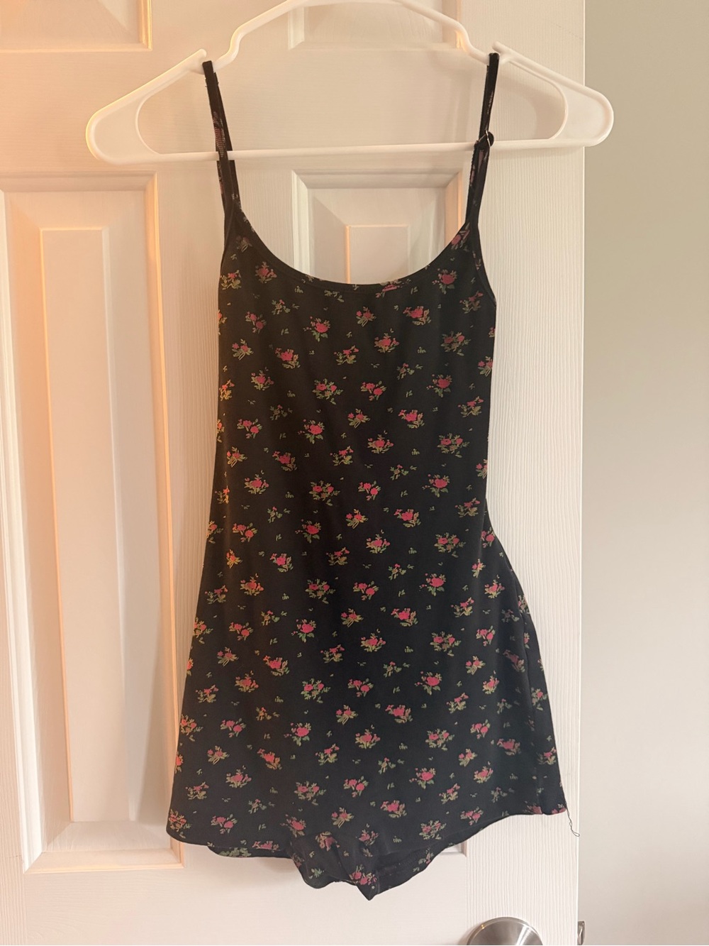 Edikted Black Floral Spaghetti-Strap Bodysuit